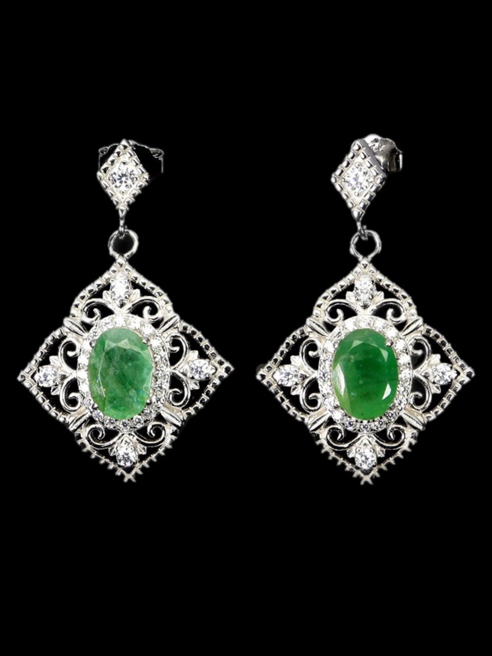 Genuine Emerald Earrings